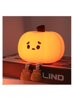 Generic DREAMING MY DREAM Cute Pumpkin Night Light Silicone LED Lamp Rechargeable Bedside Touch Lamp,Nursery Pumpkin nightlight for Kids,Halloween Decor Toy,Breastfeeding for Baby  - Image 1