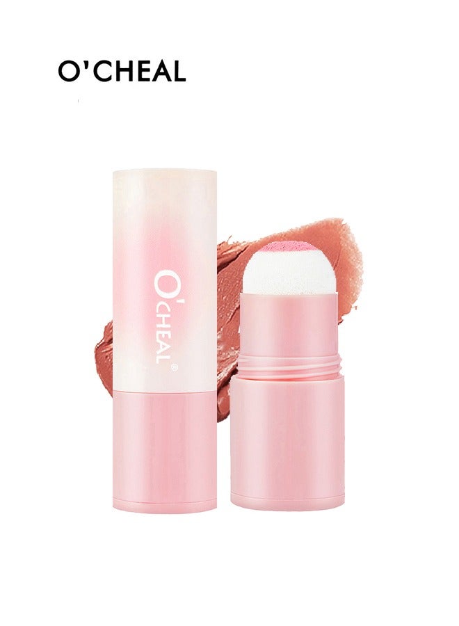 OCHEAL Full Of Vitality Powder Blusher Stick, Waterproof Blush Makeup Long Lasting 2 In 1 Cheek Blush & Lip Tint & Eye Shadow Makeup Stick(03#SWEETE NE DAPRICOTS) - Image 1