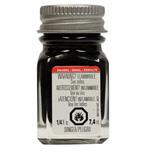 Testors 1149TT Enamel Paint, 0.25 Oz, Flat Black - Image 1