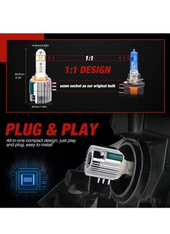 Y&D 2 PCS H15 LED Headlight Bulb, White Extremely Bright Daytime Running Light, 120W 12000LM High Brightnes, 6500K,Suitable for Audi Mercedes Benz BMW VW  - Image 3
