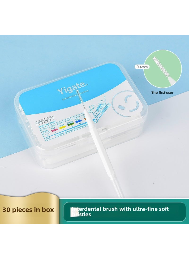 Generic Orthodontic I-Shape Dental Floss Brushes 30-Pack for Kids  Adults Upgrade -0.4mm White 