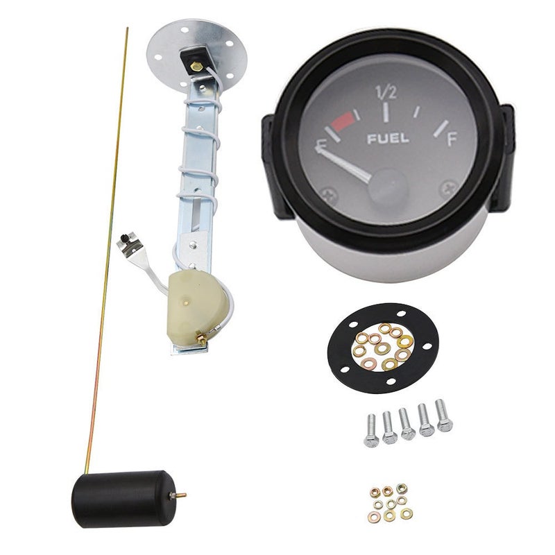 yomi Factory Direct Car Modification 2-inch 12V 52mm Universal Fuel Gauge with Black Dial and Pointer, Includes Oil Float - Image 1