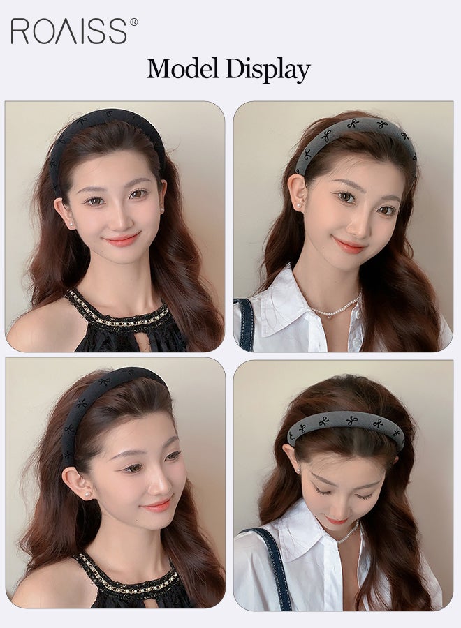 رويس 6 قطع من إكسسوارات الشعر العصرية بنمط فيونكة، قطعتان من ربطة الشعر المرنة على شكل فيونكة، قطعتان من عصابات الرأس البسيطة غير القابلة للانزلاق، قطعتان من دبابيس الشعر القماشية على شكل فيونكة، مجموعة متنوعة من الأنماط لتتناسب، مناسبة للارتداء اليومي للنساء - Image 2