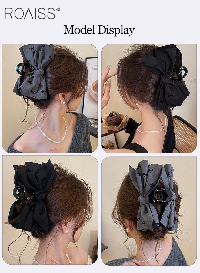 رويس 6 قطع من إكسسوارات الشعر العصرية بنمط فيونكة، قطعتان من ربطة الشعر المرنة على شكل فيونكة، قطعتان من عصابات الرأس البسيطة غير القابلة للانزلاق، قطعتان من دبابيس الشعر القماشية على شكل فيونكة، مجموعة متنوعة من الأنماط لتتناسب، مناسبة للارتداء اليومي للنساء - Image 3