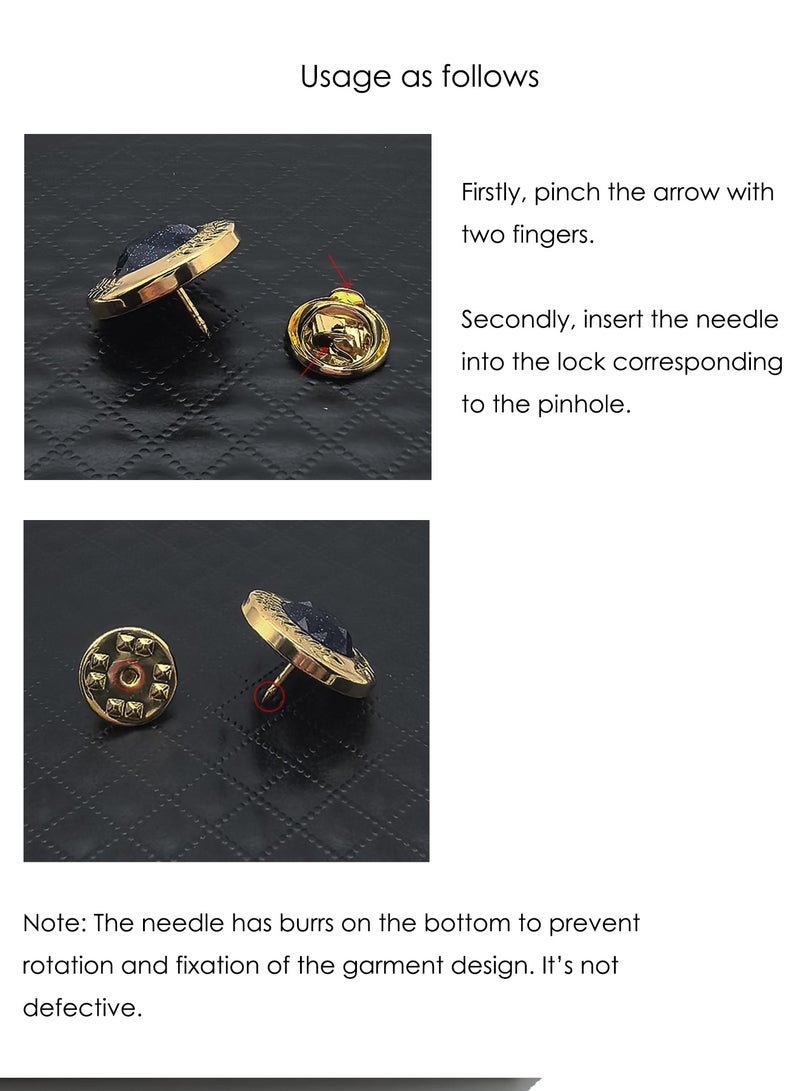 Golden Engraved Flower Pin Brooch, Shiny Pin Brooch for Women Men Children, Circle Lapel Pins Shirt Collar Brooch Buckle Lapel Pins Badge Suit Clip Accessory for Clothing Bags Jackets Shirts.  - Image 3