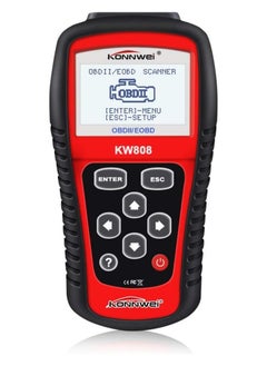 ماسح ضوئي تشخيصي للسيارة KW808 Obd2 - قارئ رمز EOBD/OBDII لجميع المركبات عام 1996+، ودعم بروتوكول CAN، وبث البيانات المباشر، وجاهزية الانبعاثات، وبيانات إطار ا
