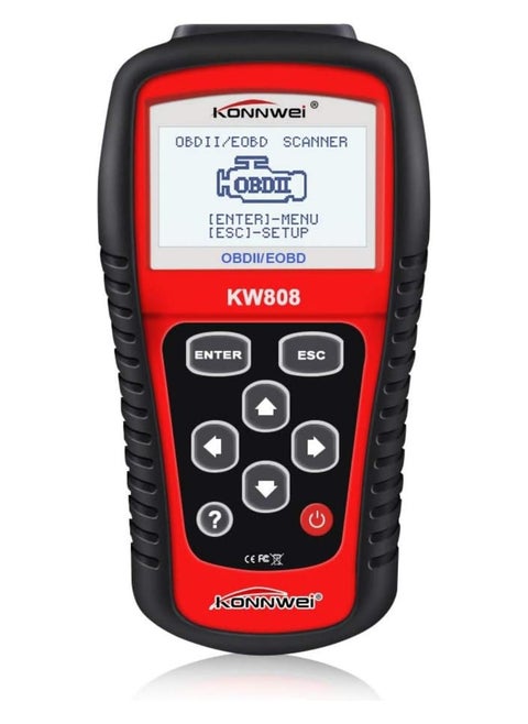 ماسح ضوئي تشخيصي للسيارة KW808 Obd2 - قارئ رمز EOBD/OBDII لجميع المركبات عام 1996+، ودعم بروتوكول CAN، وبث البيانات المباشر، وجاهزية الانبعاثات، وبيانات إطار ا