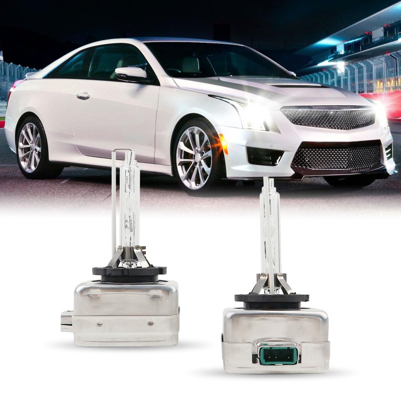 مصابيح أمامية D3S زينون HID 6000K بيضاء باردة 35W متوافقة مع كاديلاك ATS 2013-2019 وكاديلاك CTS 2014-2019 بديل D3S C1 أضواء BiXenon مصابيح أمامية أضواء بروجيكتور عبوة من 2
