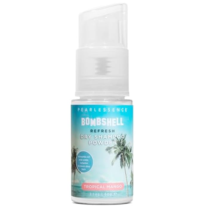 Pearlessence Bombshell Refresh Dry Shampoo Powder | Tropical Mango | Lightweight Formula, Absorbs Oil, Adds Volume & Freshness Between Washes (2.1 Oz) - Image 1