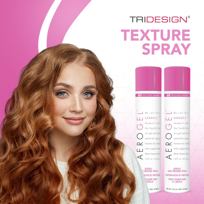 TRIDESIGN Aerogel Hairspray - Strong Hold Hair Finishing Spray for Volumizing & Control, Flexible Styling for All Hair Types, Non-Sticky and Scented - For Women and Men - Pack of 2 (10.5 Oz) - Image 4