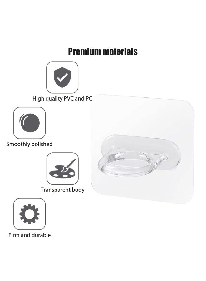 6Pcs No Drilling Adhesive Shower Gel Bottle Rack Transparent Strong Shampoo Dispenser Hook Multipurpose Wall Mounted Stand For Bathroom Toilet Kitchen - Image 2