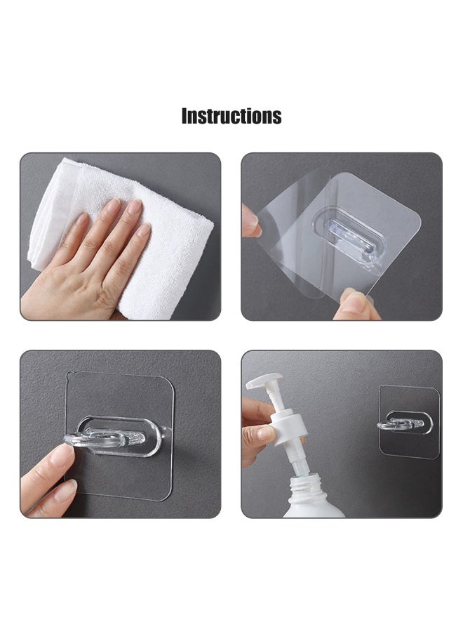 6Pcs No Drilling Adhesive Shower Gel Bottle Rack Transparent Strong Shampoo Dispenser Hook Multipurpose Wall Mounted Stand For Bathroom Toilet Kitchen - Image 4