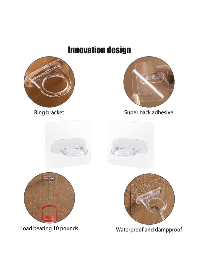 6Pcs No Drilling Adhesive Shower Gel Bottle Rack Transparent Strong Shampoo Dispenser Hook Multipurpose Wall Mounted Stand For Bathroom Toilet Kitchen - Image 3