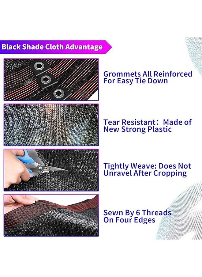 Generic - Shade Net Black Sunscreen Fabric Sun Shade Sails Sun Protection Net Garden Sunshade Cloth Canopy Shade Netting Mesh with Grommet (3mx5m) - Image 1