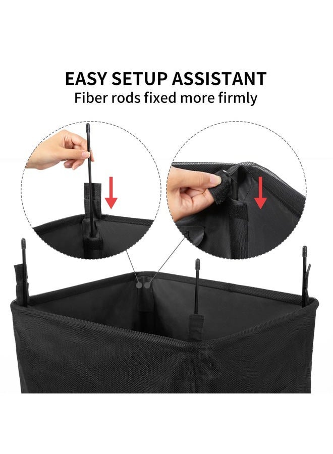 WOWLIVE Large Laundry Basket Collapsible Laundry Hamper Foldable Laundry Bin Durable Oxford Fabric Washing Bin Rolling Rectangular Washing Basket with Wheels - 90L,Black - Image 5