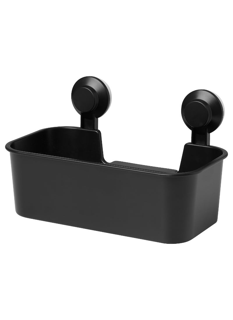 Black Basket with Suction Cups Stylish and Practical Storage Solution