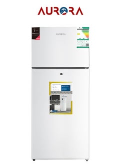 AURORA 396L Double Door Refrigerator, 295L Fridge, 101L Freezer, Electronic Control, Automatic Defrost, Energy Efficiency SASO D Class, 42dB Noise Level, 2 Adjustable Glass Shelves, 4 Transparent Door Balconies, Inner Light, Lock & Key | Silver Color | Model No: AR-580RNK  - Image 1