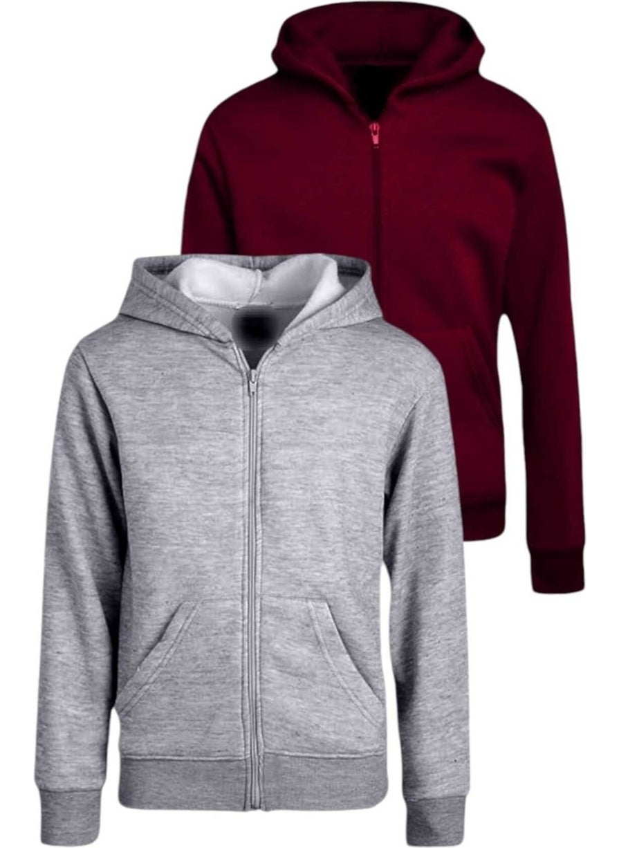 Tezzgelsin - Kids Cotton Hooded Zippered Sweatshirt 2 Piece Set - Image 1