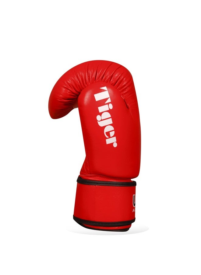 UNITEN Tiger Amateur Boxing Glove | Leather Gloves | Unisex Boxing Gloves (Red, 8 oz) - Image 4