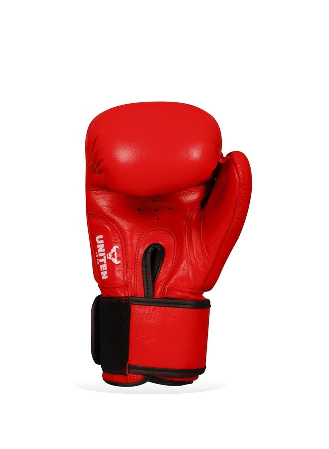 UNITEN Tiger Amateur Boxing Glove | Leather Gloves | Unisex Boxing Gloves (Red, 8 oz) - Image 3