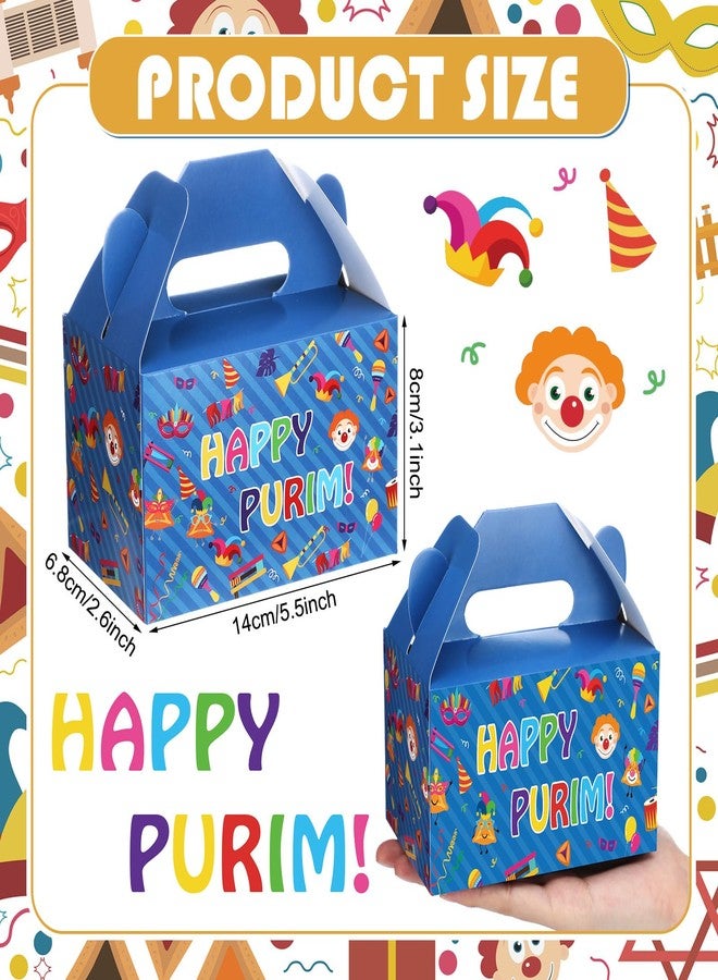 Sinload 24 Pcs Purim Gift Boxes in Bulk 4 Design Multicolored Print Happy Purim Gable Boxes for Hamantashen Cookies Snacks 5.5" x 3.5" x 3.5" Easy to Assemble Gift Bags for Party Favor - Image 3