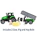 Breyer Horses Breyer Farms Tractor and TagaLong Wagon Playset 5 H x 11 L x 4 D Cow and Pig Included 132 Scale Model 59238 Green - Image 4
