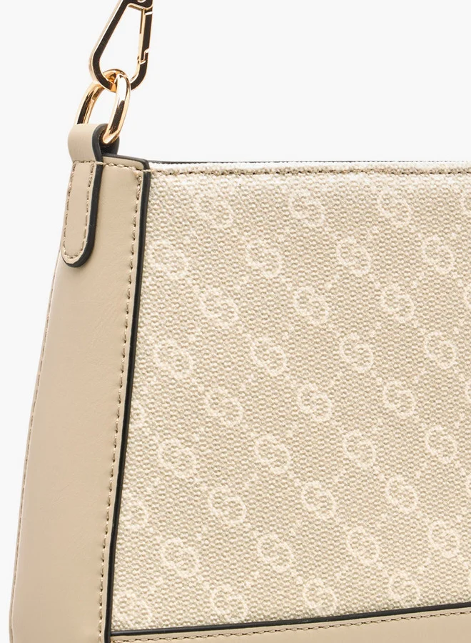Celeste Women's Monogram Print Crossbody Bag with Flap Closure