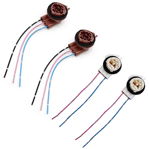 EATAKWARD موصل قابس سلكي مسبق 3156/3157 لتركيب لمبات LED، مناسب لمعظم شيفروليه سيلفرادو وجي إم سي سييرا لإضاءة الفرامل/المصابيح الخلفية وإشارة الانعطاف، 4 قطع - Image 1