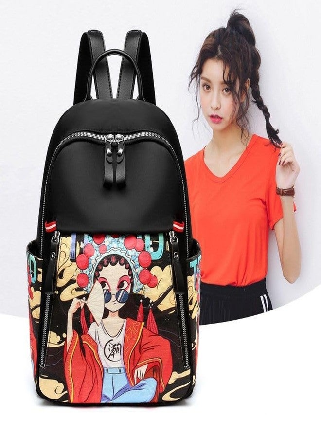 ASDIP Women's Backpack Small Shoulder Bag, Girls Medium Water Restant Women Safety Backpack Black Women's College Girls Medium backpack - Image 4