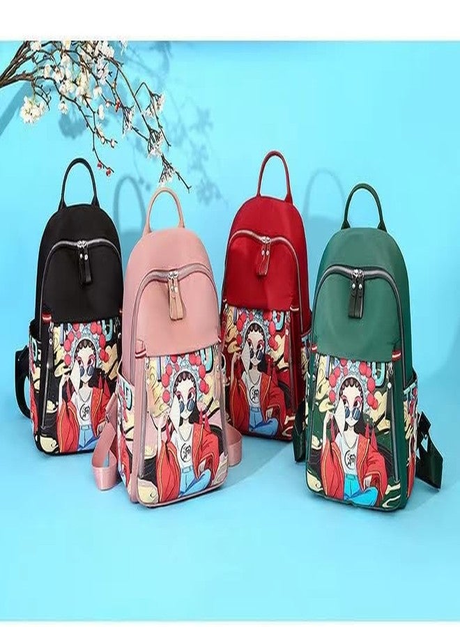 ASDIP Women's Backpack Small Shoulder Bag, Girls Medium Water Restant Women Safety Backpack Black Women's College Girls Medium backpack - Image 3