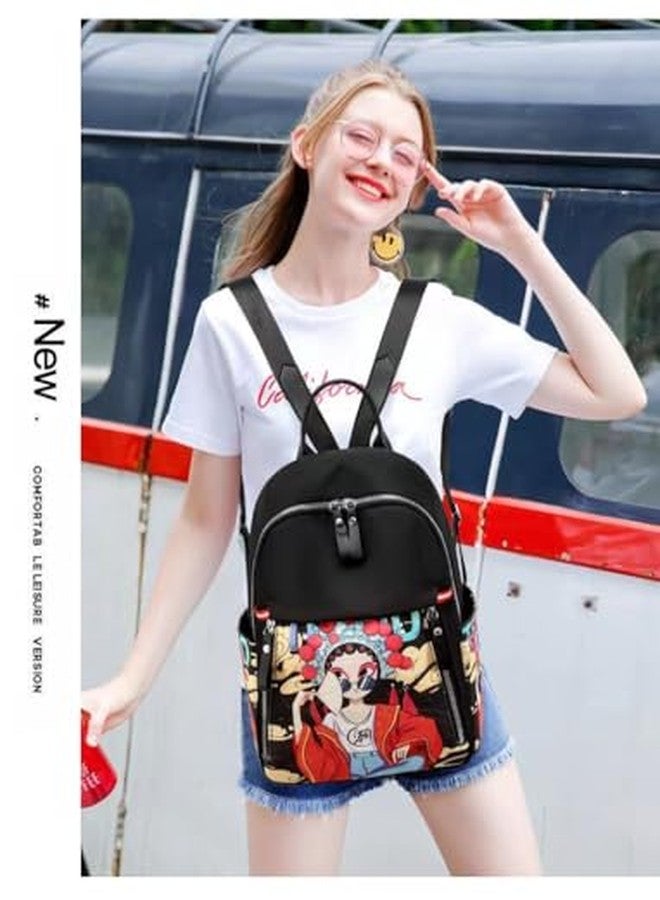 ASDIP Women's Backpack Small Shoulder Bag, Girls Medium Water Restant Women Safety Backpack Black Women's College Girls Medium backpack - Image 2