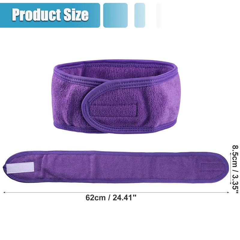 ZAUKY Zauky Makeup Headbands for Women Spa Headband Towels Soft Cotton Set of 5 - Image 4