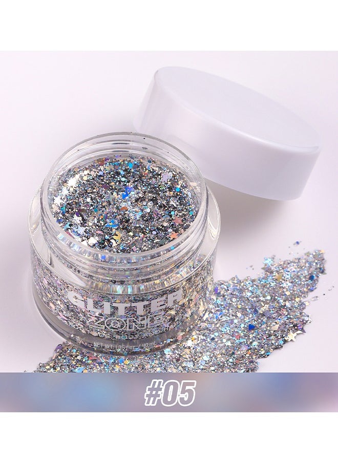 LANGMANNI Holographic Body Glitter Gel, Cosmetic-Grade, Color Changing Glitter For Face, Body And Hair, Safe And Easy To Use, Perfect For Festivals Parties, Vegan And Cruelty Free  - Image 2