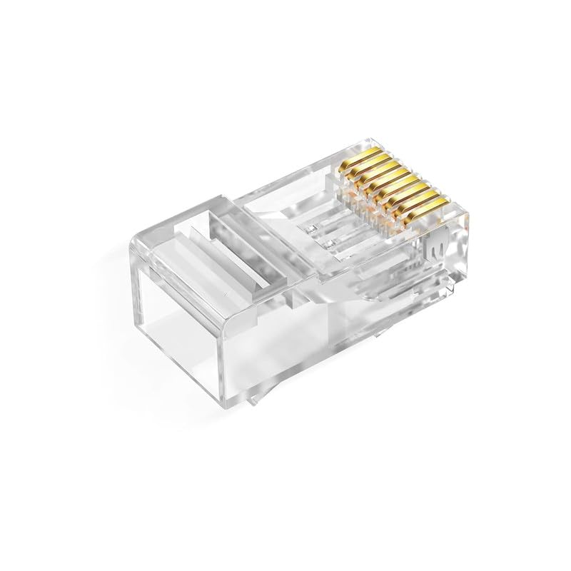 MX RJ45 Cat6 Pass-Through Connector RJ45 Ends, Cat5, Cat5e, Cat6 8P8C RJ45 Connector, Ethernet Cable Crimp Connectors UTP Network Plug Solid Wire and Standard Cable, LAN Crimp (PACK OF 50) - Image 2