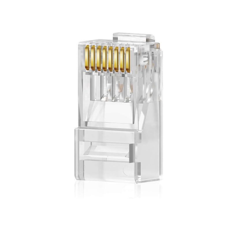 MX RJ45 Cat6 Pass-Through Connector RJ45 Ends, Cat5, Cat5e, Cat6 8P8C RJ45 Connector, Ethernet Cable Crimp Connectors UTP Network Plug Solid Wire and Standard Cable, LAN Crimp (PACK OF 50) - Image 3