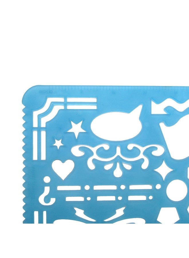 Yosogo Set Of 2 Plastic Stencil Art Templates Drafting Ruler With Various Cut Out Designs For Art And Craft Projects Artistic Drawing Tracing Painting Ideal For Professionals Students And Kids - Image 2