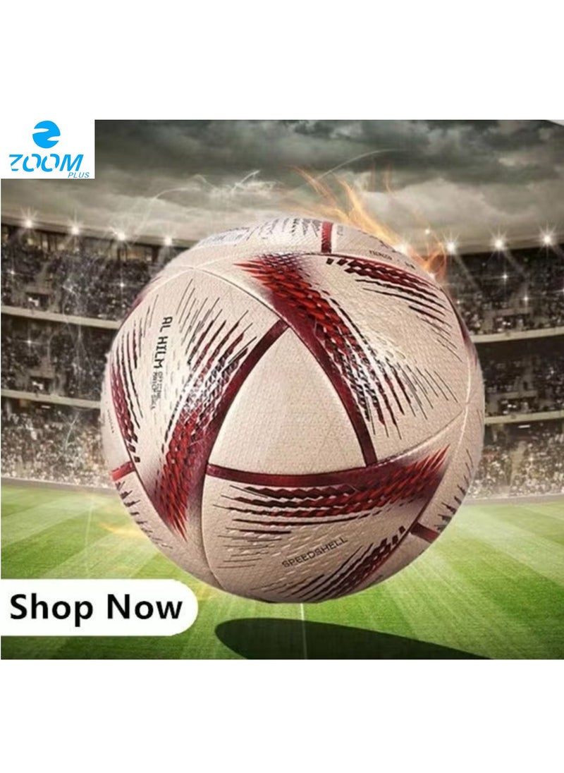 Zoom Plus - AL RIHLA World Cup ball 2022 League Soccer Ball, Pro Football, World Cup Football ball, without Air Size 5 - Image 1