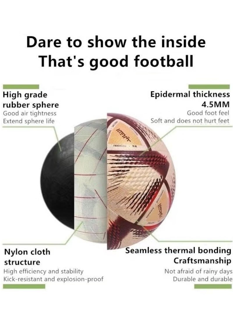 Zoom Plus - AL RIHLA World Cup ball 2022 League Soccer Ball, Pro Football, World Cup Football ball, without Air Size 5 - Image 1