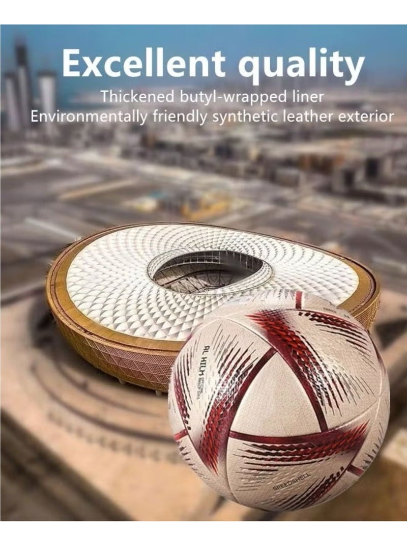 Zoom Plus - AL RIHLA World Cup ball 2022 League Soccer Ball, Pro Football, World Cup Football ball, without Air Size 5 - Image 1