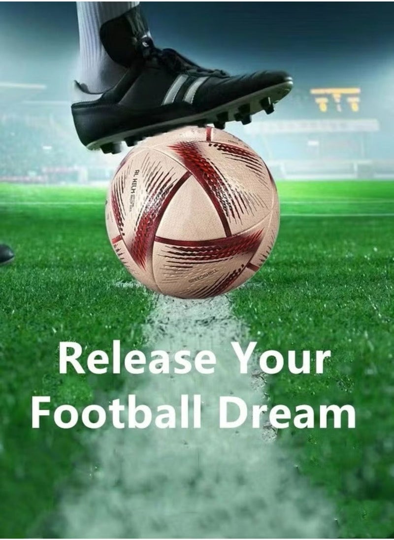 Zoom Plus - AL RIHLA World Cup ball 2022 League Soccer Ball, Pro Football, World Cup Football ball, without Air Size 5 - Image 1