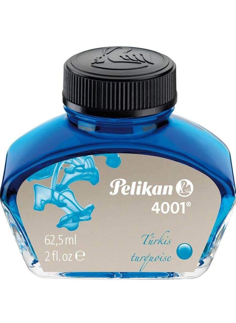 Pelikan Pelikan 4001 Fountain Pen Ink Bottle - 62.5ml (Turquoise) - Image 1