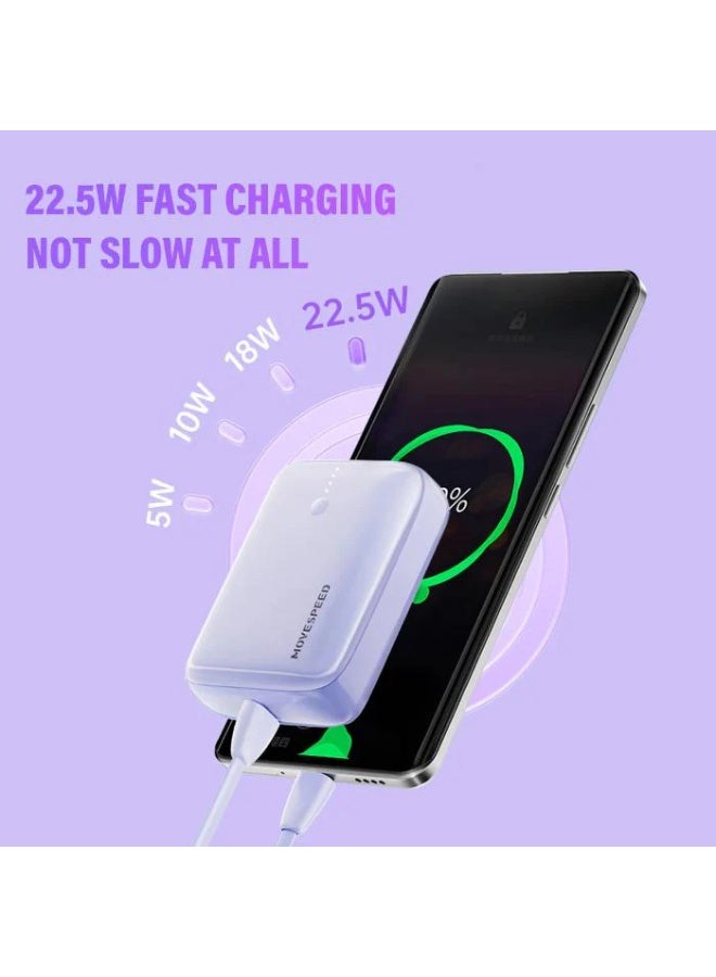 MOVESPEED MOVE SPEED 22.5W 10000mAh Wireless Power Bank  – Fast Charge, Strong Magnetic Hold, Premium Durabilityast Charging, Compact & Travel‑Friendly Battery Pack for iPhone 16/15/14/13/12,Travel Essential - Image 4