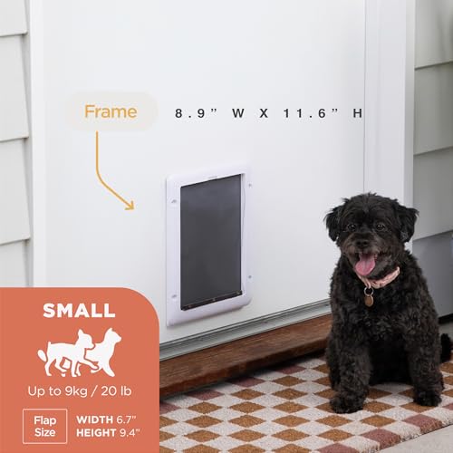 Hakuna Pets Essential Pet Door for Screens Doors and Walls up to 217 Thick for Dogs and Cats up to 11 lbs Small White - Image 3