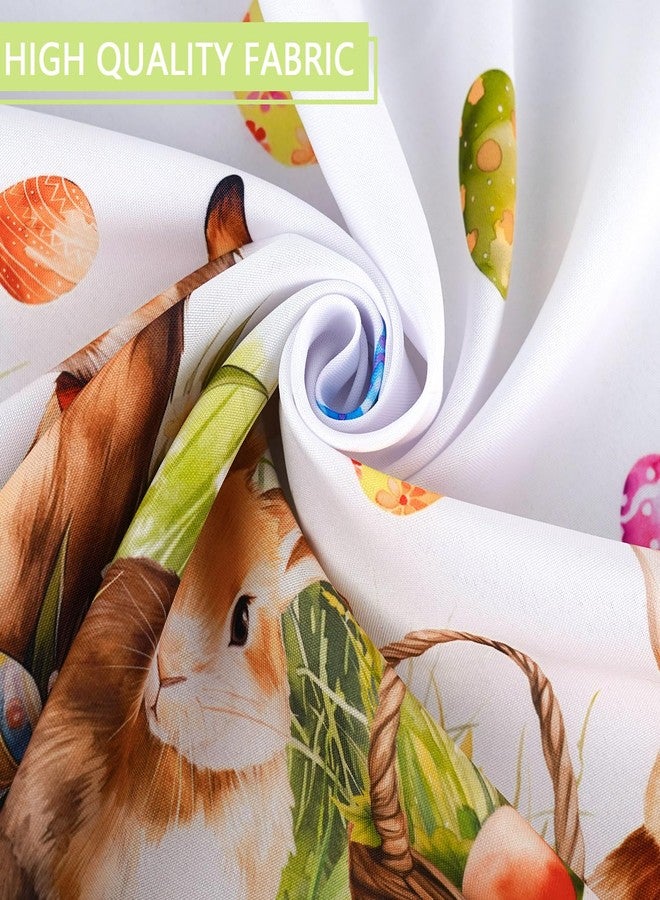 Roszwtit Spring Easter Tablecloth, Easter Eggs Bunny Floral Table Cloth Waterproof, Spring Rabbit Flowers Kitchen Table Decor for Dining Holiday Party 60x102 Inch Rectangle - Image 4
