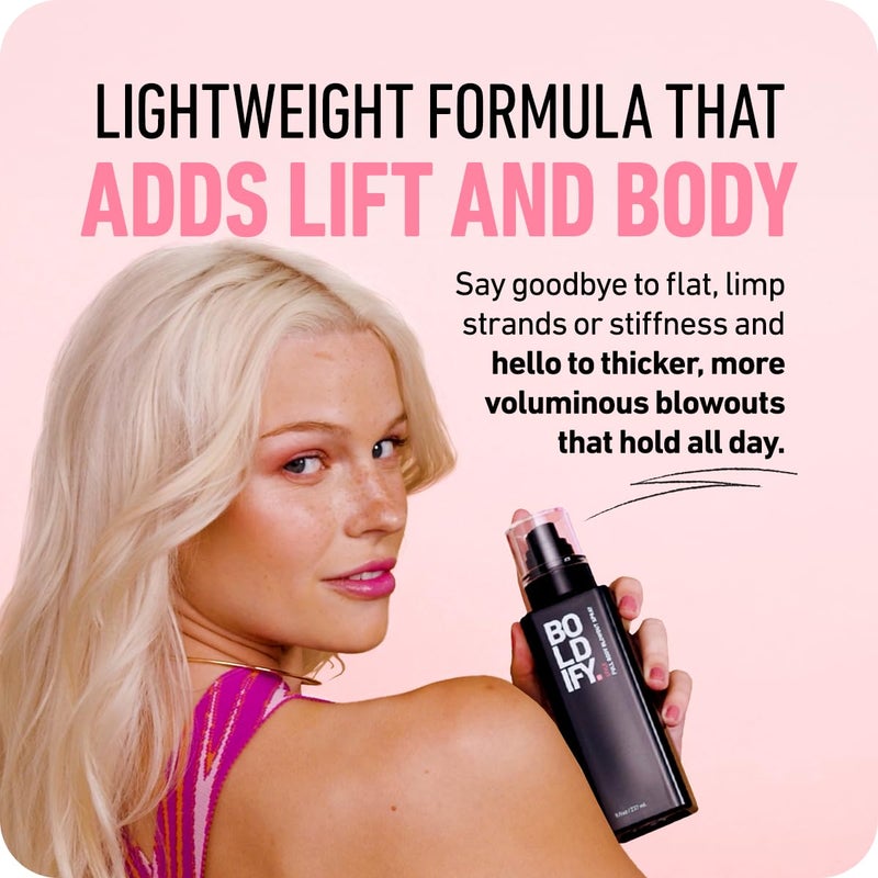 Boldify Full Body Volumizing Hair Spray - Mega-Volume - Blowout Heat Protection Spray with Thickening and Blow Dry Formula for Fine, Thin Hair - For Women & Men - Image 4