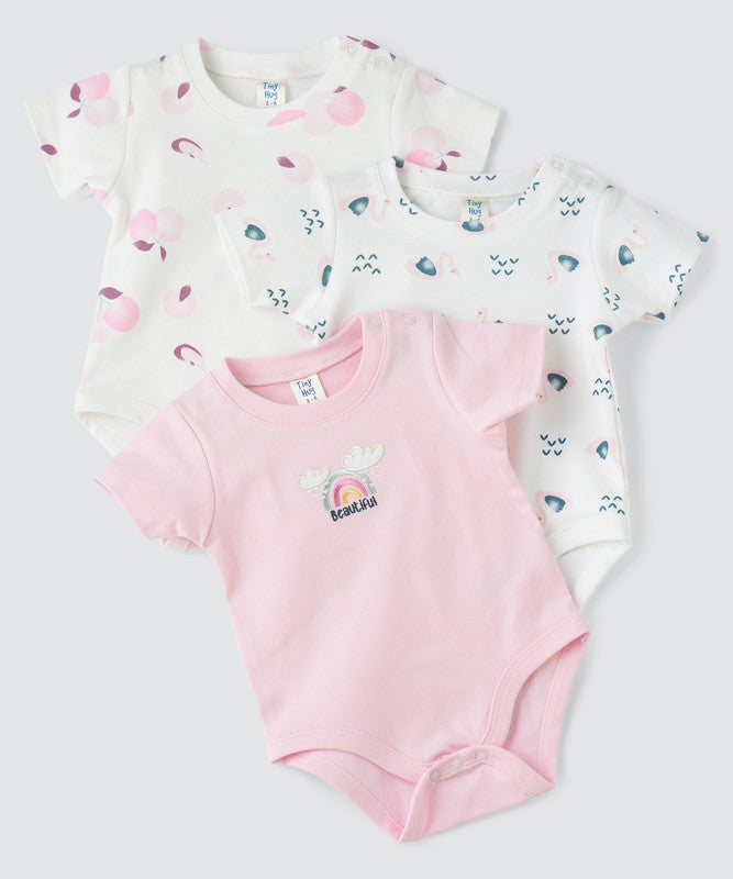 Tiny Hug NEWBORN GIRL'S 3 PCS PACKS BODY SUIT - Image 2