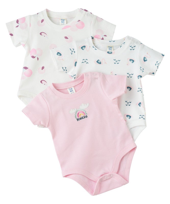 Tiny Hug NEWBORN GIRL'S 3 PCS PACKS BODY SUIT - Image 1