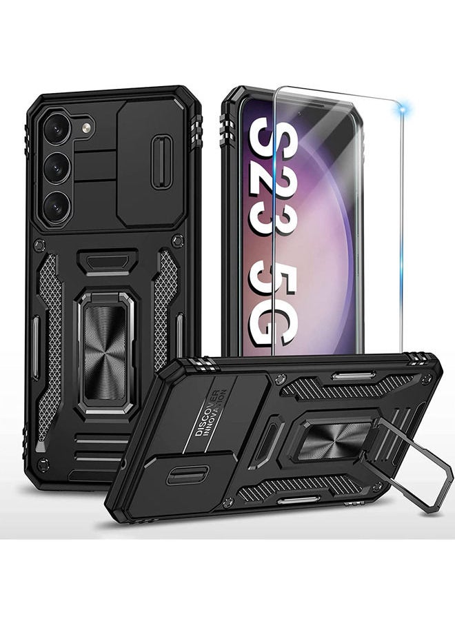 Rock Pow Galaxy S23 Case with Screen Protector for Samsung Galaxy S23 5G Case Shockproof Grade Heavy Duty Rugged Phone Case Kickstand Magnetic Cover Case for Samsung Galaxy S23 5G Case for Men Women  - Image 1