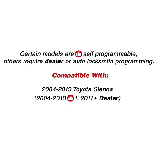 KeylessOption Keyless Entry Remote Control Key Fob for Toyota Sienna 2004-2020 GQ43VT20T (Pack of 2) - Image 4