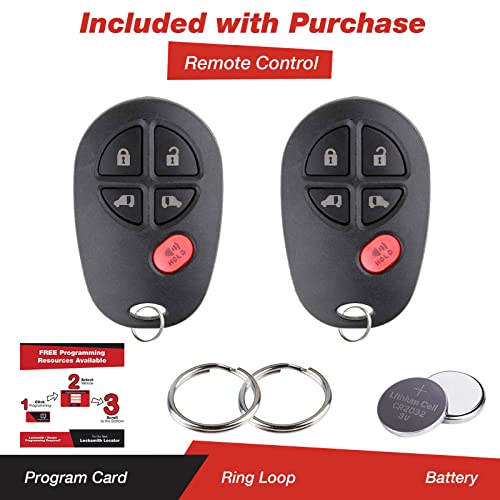 KeylessOption Keyless Entry Remote Control Key Fob for Toyota Sienna 2004-2020 GQ43VT20T (Pack of 2) - Image 2